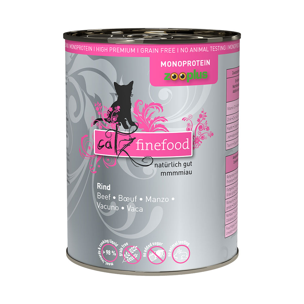 6x400g Rund Catz Finefood Monoprotein zooplus Kattenvoer nat De