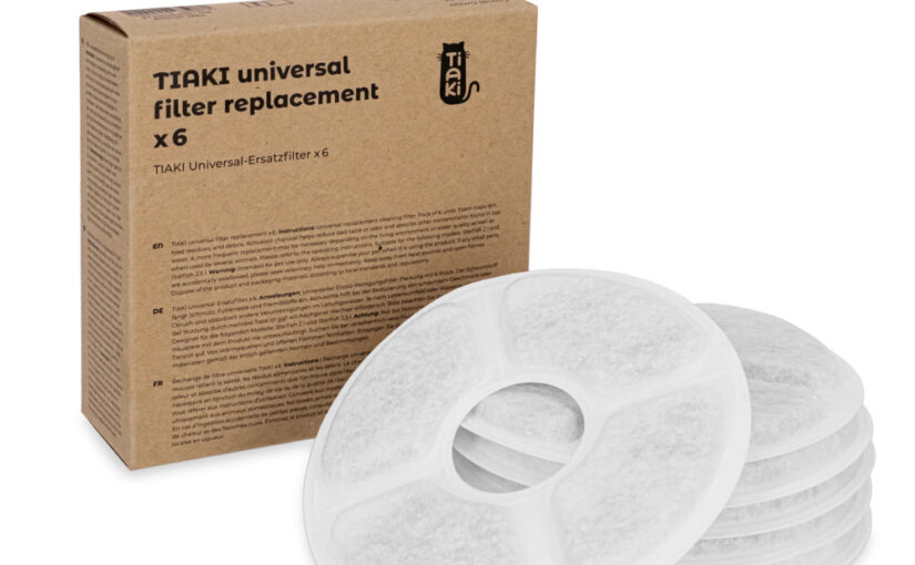 TIAKI universeel vervangfilter voor drinkfonteinaccessoires: Vervangfilter (6 stuks)