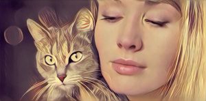 Illustratie: Vrouw met kat